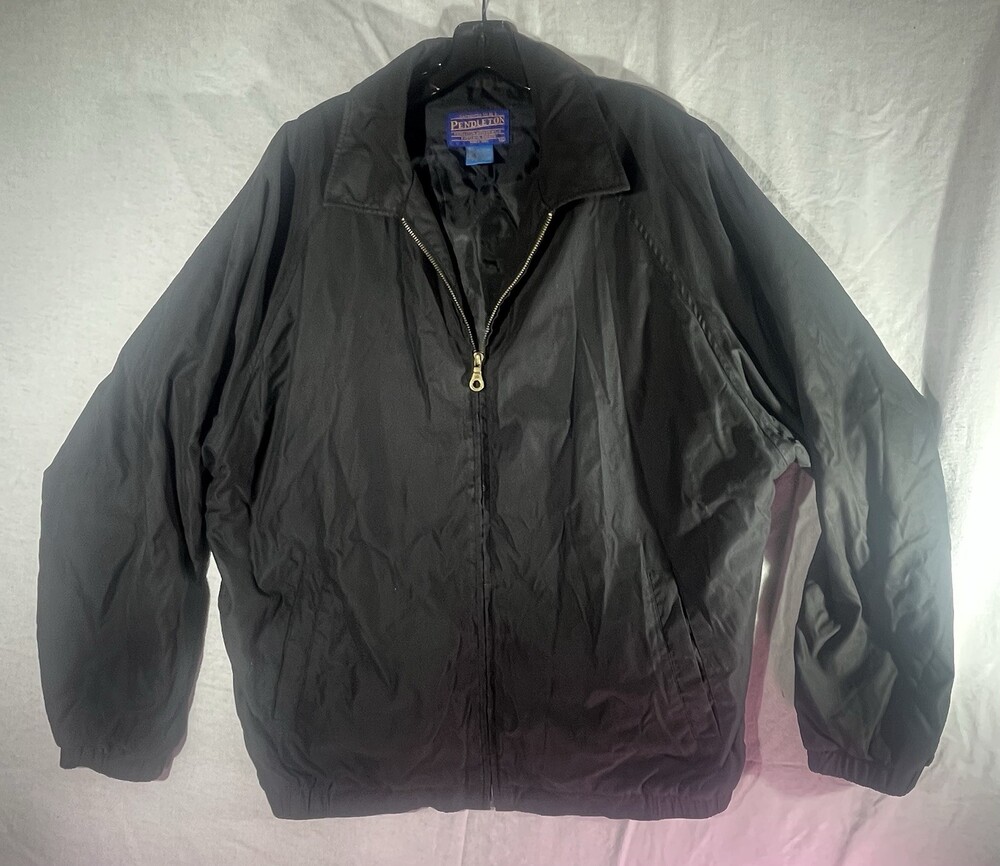 Vintage Pendleton Black Nylon Full Zip Jacket Size XL
